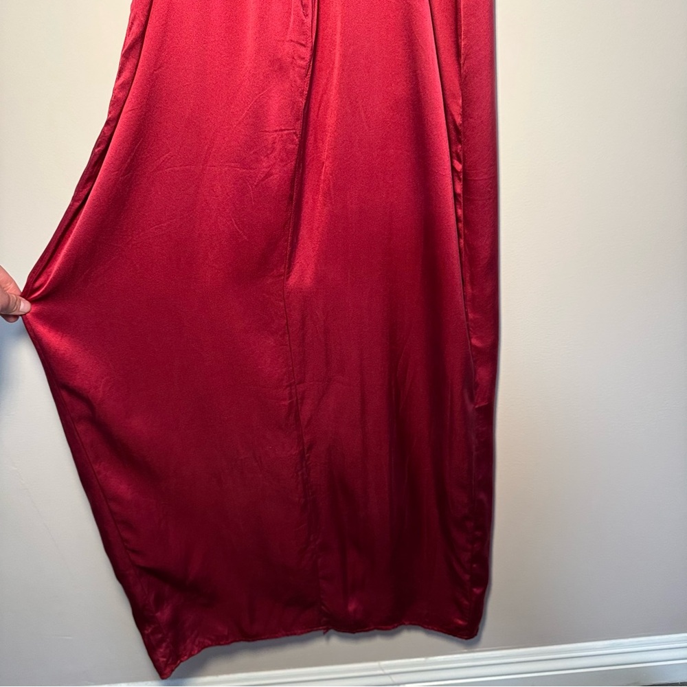 Reformation Solay Red Silk Midi Dress Size 2 - Picture 10 of 12